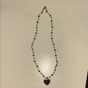 Chic Gold and Black Heart Pendant Necklace